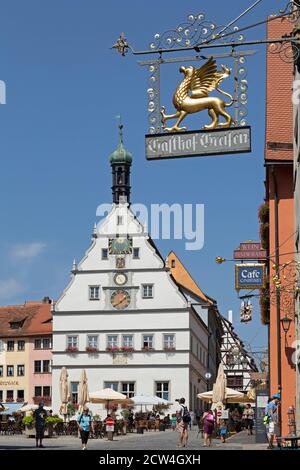 Ratsherrntrinkstube, market square, old town, Rothenburg ob der Tauber, Middle Franconia, Bavaria, Germany Stock Photo