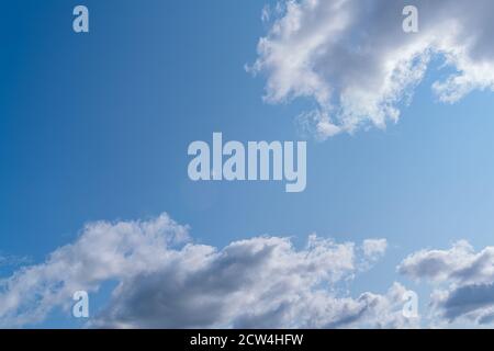 Beautiful white clouds on the clear blue sky Stock Photo