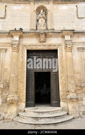 Italy, Basilicata, Matera, Museo archeologico nazionale Domenico Ridola, church of Santa Chiara, door Stock Photo