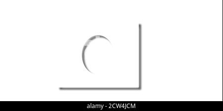 vertical empty oval picture frame on white wall Stock Photo