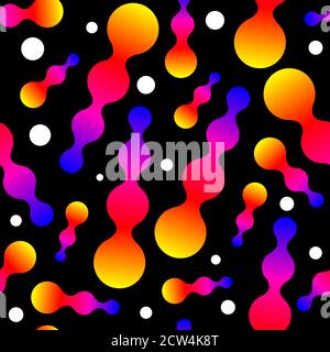 Futuristic abstract seamless pattern with color shapes Stock Vector