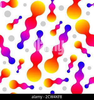 Futuristic abstract seamless pattern with color shapes Stock Vector