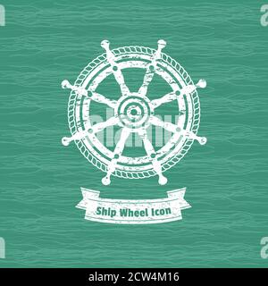 Ship helm icon Stock Vector