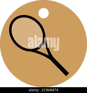 Tennis racket and ball icon. Stock Vector