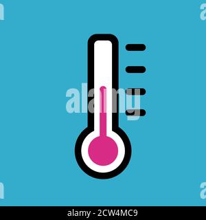 Blue icon with a thermometer. Stock Vector