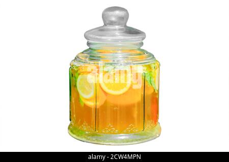 Lemonade pitcher isplated on white background. Stock Photo