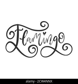 Flamingos - Letter Vector Illustration. Can be used for T-shirt print, fashion shirt print design, celebration greeting and invitation card. Stock Vector