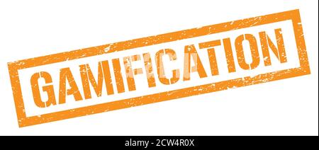 GAMIFICATION orange grungy rectangle stamp sign. Stock Photo