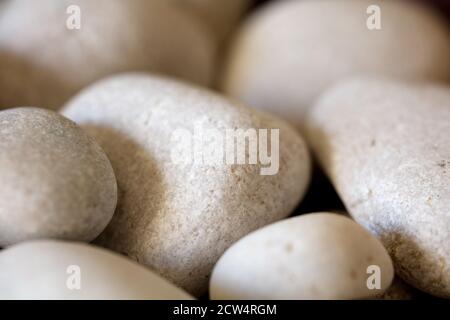 White sand stone decoration in garden background Stock Photo