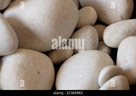 White sand stone decoration in garden background Stock Photo