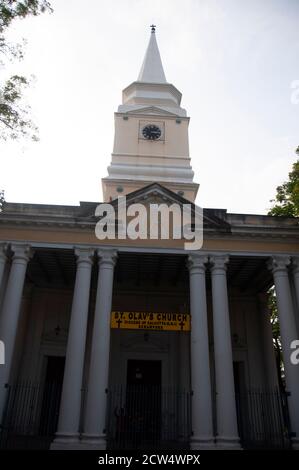 St. Olav's Church is located in Serampore, West Bengal. Stock Photo