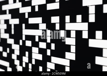 QR code abstract bacground. Hi tech backdrop, selective focus Stock Photo