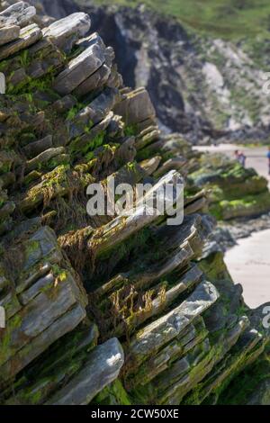 Rocks on Maghera beach, Ardara, County Donegal, Ireland. Stock Photo