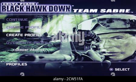 Delta Force Black Hawk Down - Sony Playstation 2 PS2 - Editorial use only Stock Photo