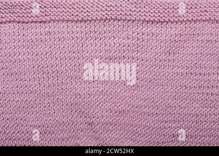 Lilac knitting wool texture background Crocheted fabric texture Stock Photo
