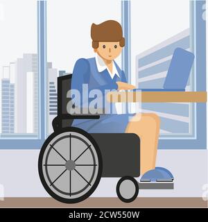 Workplace of people with disabilities Stock Vector