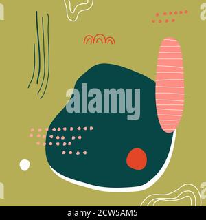 Abstract background.Hand drawn various shapes Stock Vector