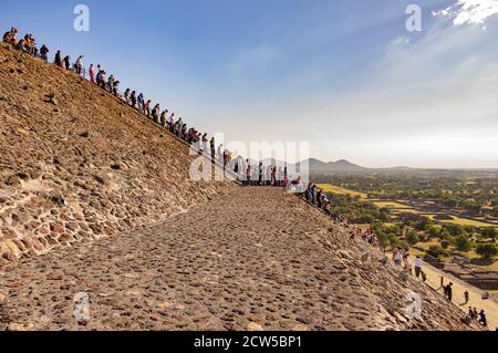The pyramid of the sun at Teotihuacan, A UNESCO World Heritage site, in Mexico Stock Photo