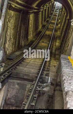 Urban train in the city of Como, Italy Stock Photo