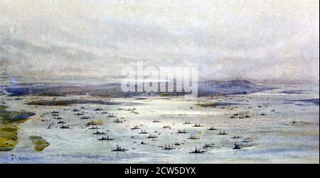 WW1 Royal Navy fleet in line Stock Photo - Alamy