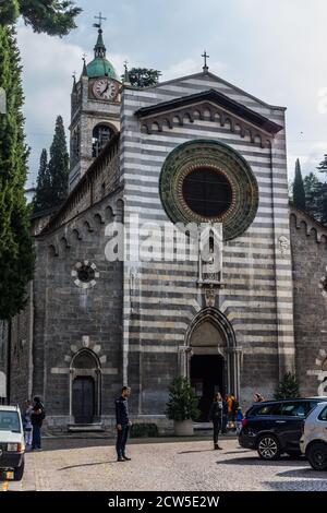 Walking in Bellano town Stock Photo