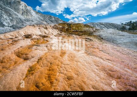 Mammoth Hot Springs in yellowstone national park, wyoming, usa Stock Photo