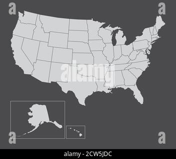 USA States map Stock Vector