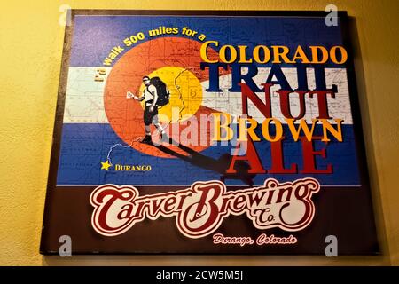 Carver Brewery’s Colorado Trail Ale,  Durango, Colorado Stock Photo