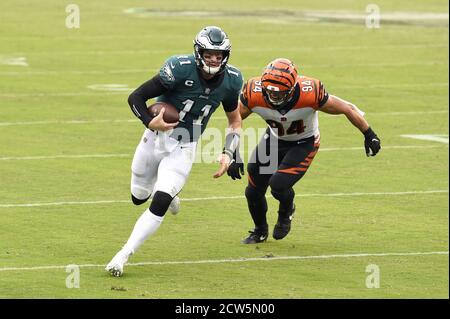 Cincinnati Bengals defensive end Sam Hubbard (94) celebrates after a play  during an NFL football game against the New York Jets, Sunday, Sept. 25,  2022, in East Rutherford, N.J. The Cincinnati Bengals