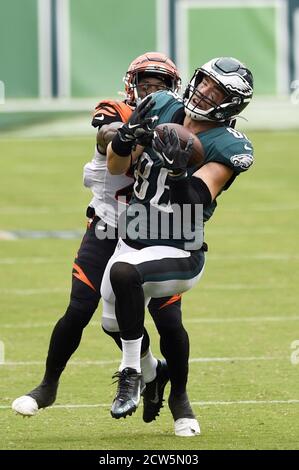 Cincinnati Bengals cornerback Darius Phillips (23) warms up before an NFL  football game against …