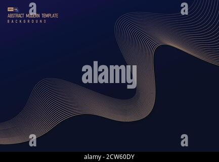 Abstract gold wavy pattern design of wavy decoration artwork template background. Use for ad, poster, artwork, template design, print. illustration Stock Vector