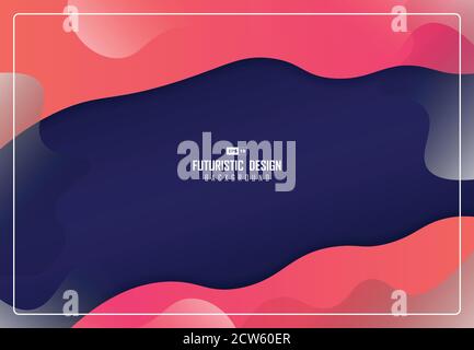 Abstract design of gradient pink and living coral design trendy template fluid background. Use for ad, template, poster, artwork, design, copy space o Stock Vector