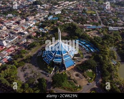 aerial view of 'Majlis Bandaraya Kuching Selatan' building. Located near Padungan Road The Council of the City of Kuching South is the city council Stock Photo