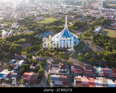 aerial view of 'Majlis Bandaraya Kuching Selatan' building. Located near Padungan Road The Council of the City of Kuching South is the city council Stock Photo