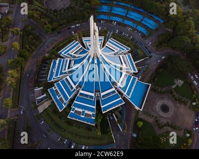 aerial view of 'Majlis Bandaraya Kuching Selatan' building. Located near Padungan Road The Council of the City of Kuching South is the city council Stock Photo