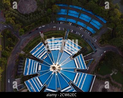 aerial view of 'Majlis Bandaraya Kuching Selatan' building. Located near Padungan Road The Council of the City of Kuching South is the city council Stock Photo