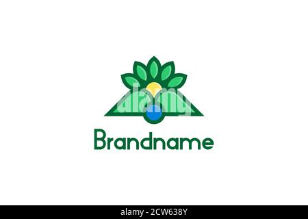 Agriculture or environment logo design concept, modern elegant simple  and minimalist logo, isolated on white background. Stock Vector