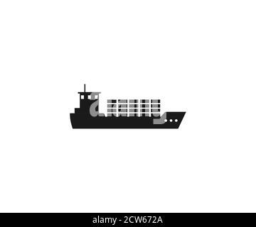 Cargo, ship, transport icon Vector illustration, flat. Stock Vector