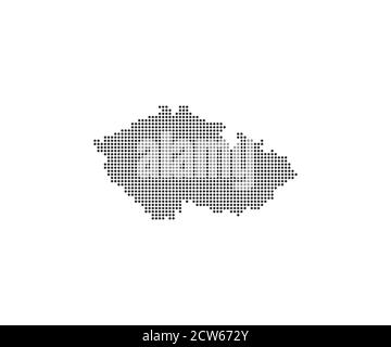 Czech Republic, country, dotted map on white background. Vector illustration. Stock Vector
