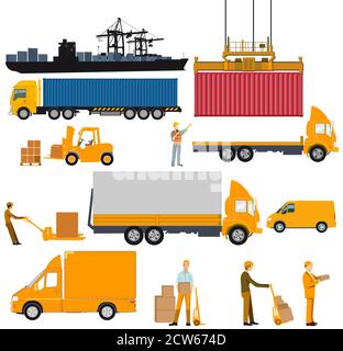 Logistics industry, shipping and delivery Stock Vector
