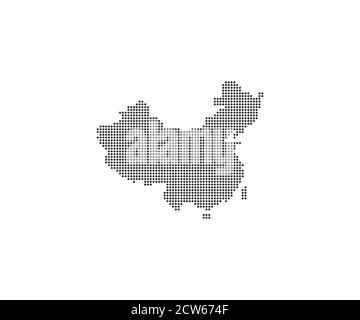 China map isolated on white background. Map with shadow. Vector ...
