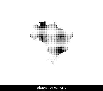Brazil, country, dotted map on white background. Vector illustration. Stock Vector