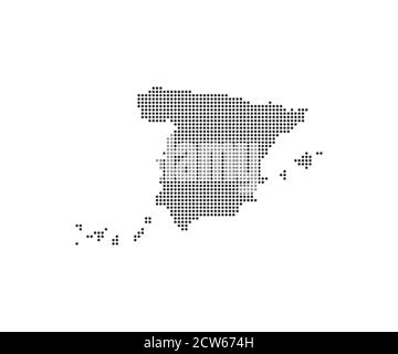Spain, country, dotted map on white background. Vector illustration. Stock Vector