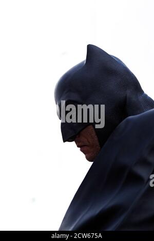 Umea, Norrland Sweden - September 5, 2020: Batman character in backlight profile Stock Photo