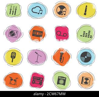 Music simply icons Stock Vector