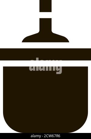 Drink Bottle in Cooling Bucket Icon Vector Glyph Illustration Stock Vector