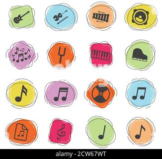 Music simply icons Stock Vector