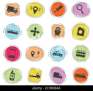 Navigation color icons Stock Vector