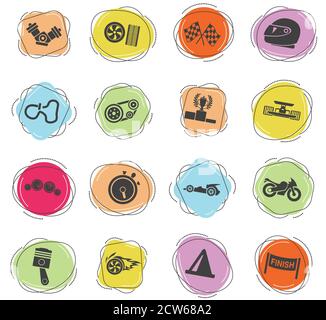 Racing icon set Stock Vector