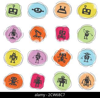 Robots and robotic technology icon set Stock Vector Image & Art - Alamy